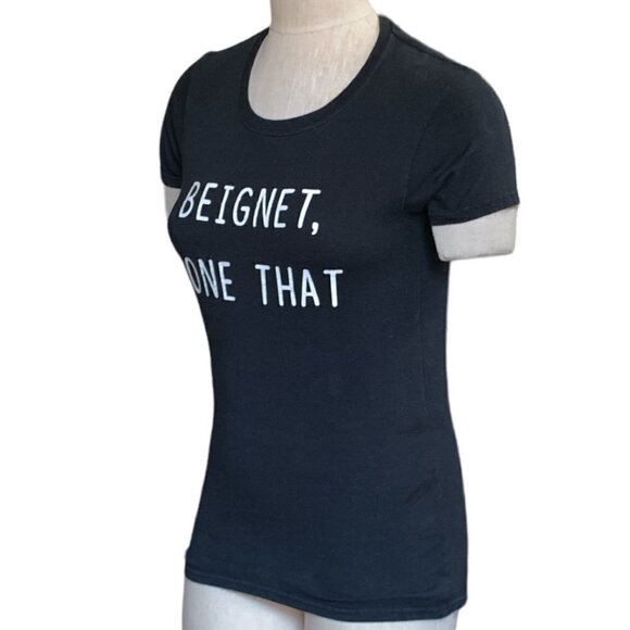 Graphic Tee "Beignet, Done That" Black XS/S #62K - Picture 4 of 5